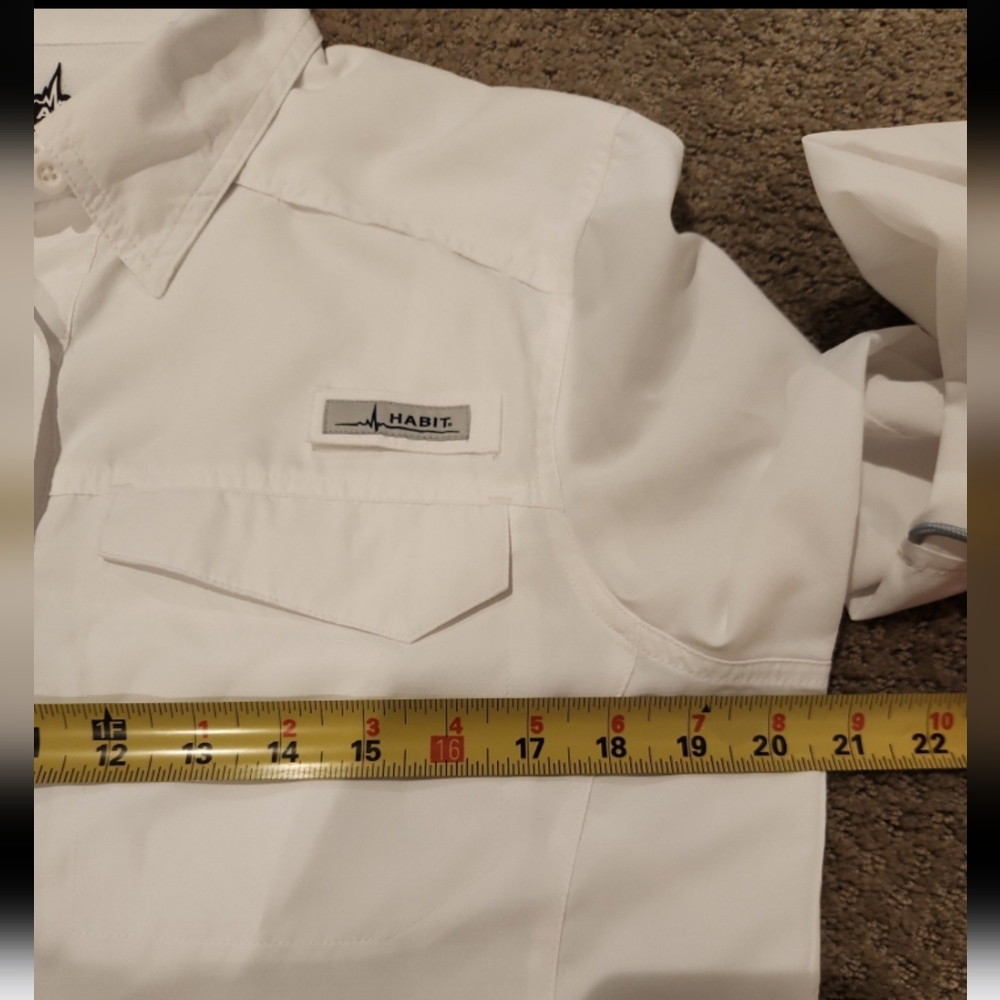 Habit Shirt Large Mens Solar Factor Fishing Long-Sleeve Lightweight- NEW - Picture 5 of 8